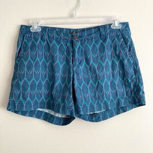 The North Face Womens Shorts Linen Cotton Blend Chino Flat Front Teal Size 8